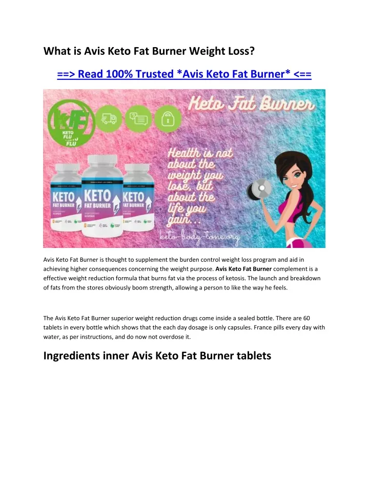 what is avis keto fat burner weight loss