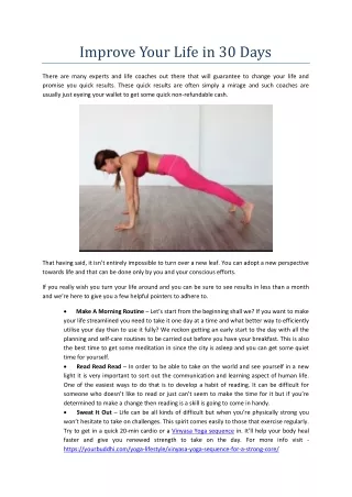 improve your life in 30 days