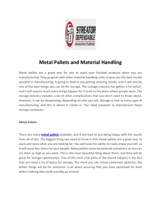 metal pallets and material handling