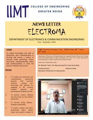 Newsletter Electroma of Department of Electronics and communication Engineering