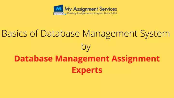 basics of database management system by database