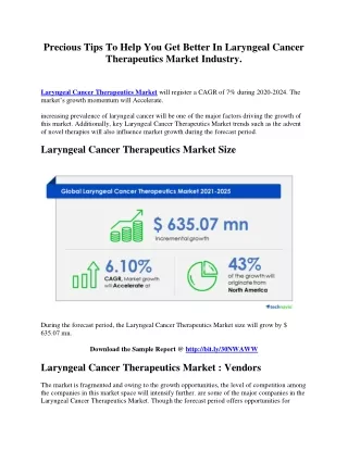 Precious Tips To Help You Get Better In Laryngeal Cancer Therapeutics Market Industry.
