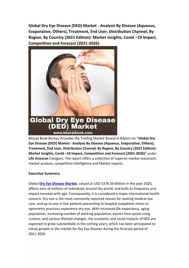 global dry eye disease ded market analysis