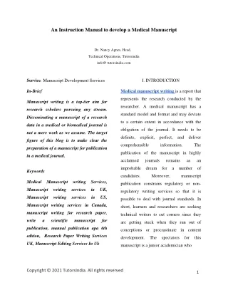 an instruction manual to develop a medical