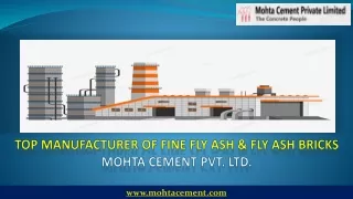 Top Manufacturer of Fly Ash Bricks & Fine Fly Ash | Mohta Cement Pvt. Ltd.