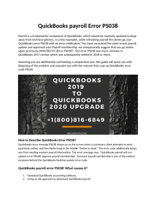quickbooks payroll error ps038