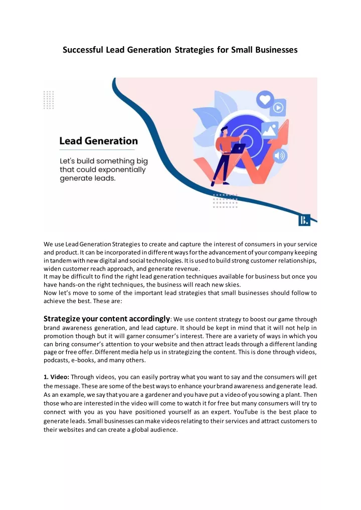 successful lead generation strategies for small