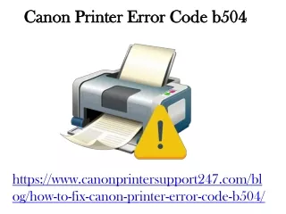 Canon Printer Error Code b504