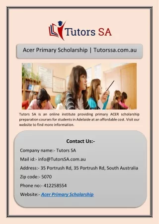 acer primary scholarship tutorssa com au