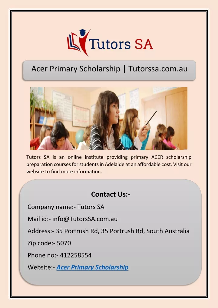 acer primary scholarship tutorssa com au