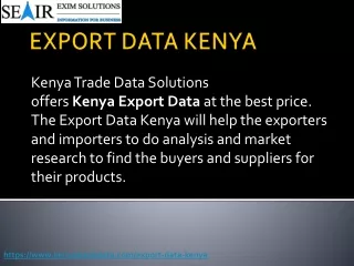 Export Data Kenya- Export trade Overview