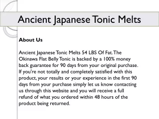 ancient japanese tonic melts