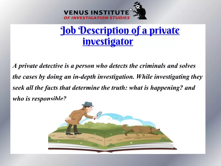 job description of a private investigator