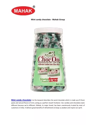 Mint candy chocolate - Mahak Group