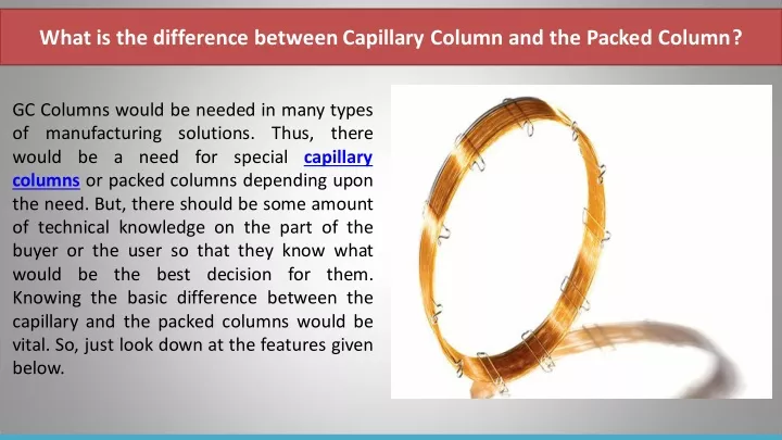 what is the difference between capillary column