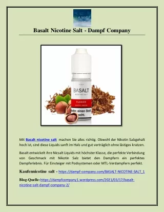 basalt nicotine salt dampf company