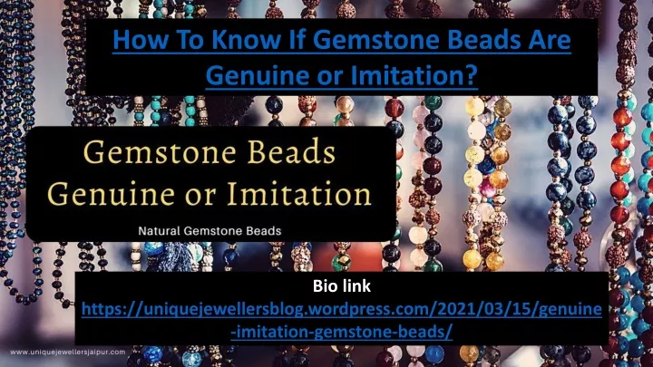 how to know if gemstone beads are genuine