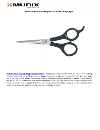 Professional hair cutting scissors India - Munix Kgoc