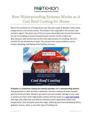how waterproofing systems works as a cool roof