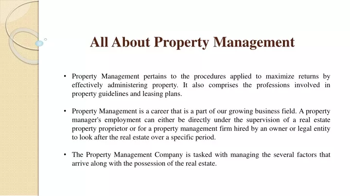 all about property management