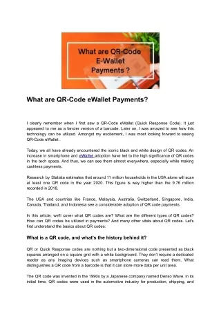 what are qr code ewallet payments