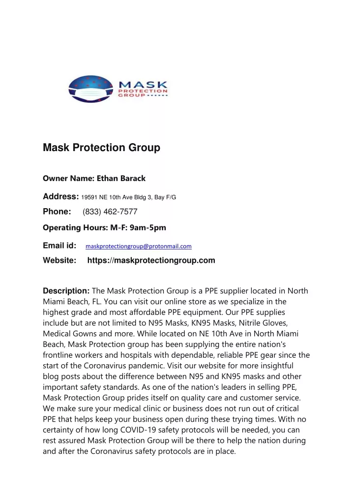 mask protection group