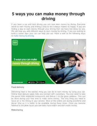 5 ways you can make money through driving