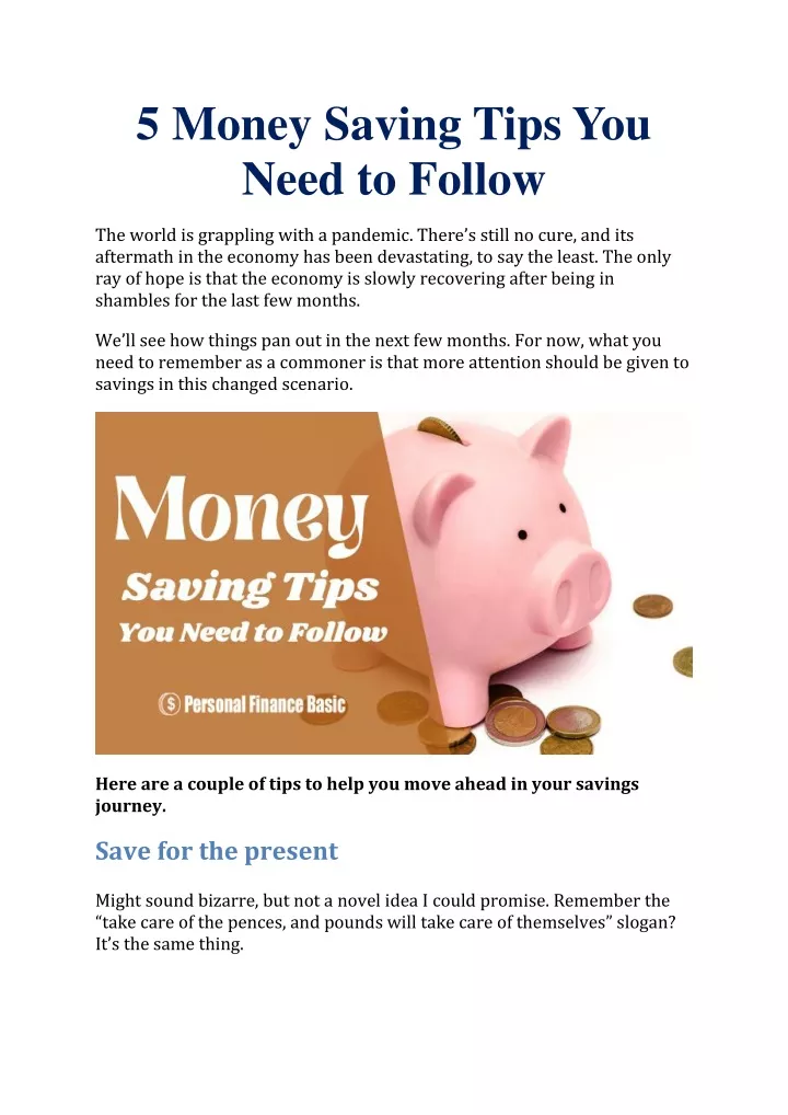 5 money saving tips you need to follow
