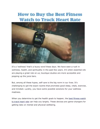 Best fitness watch to track heart rate
