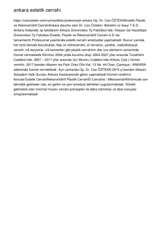 ankara estetik cerrahi https canoztekin