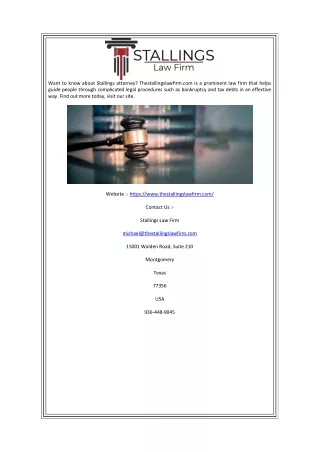Stallings Lawyer | Thestallingslawfirm.com