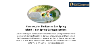 Bin Rental Service in Salt Spring | Bin Rental Near Salt Spring