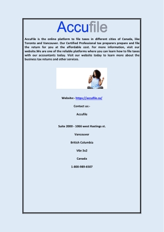 accufile is the online platform to file taxes