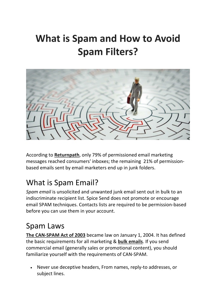 what is spam and how to avoid spam filters