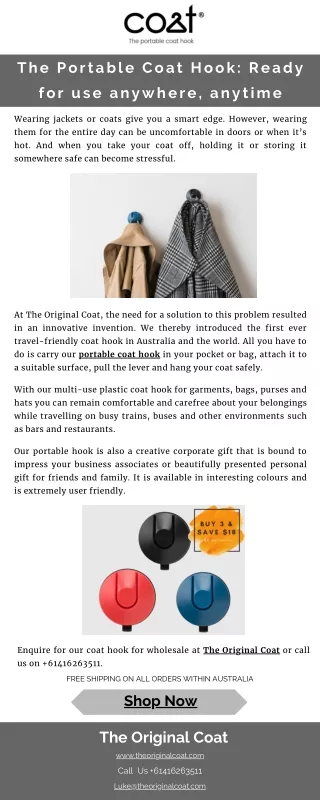 the portable coat hook ready
