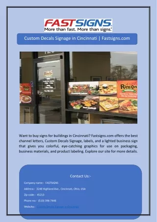 custom decals signage in cincinnati fastsigns com