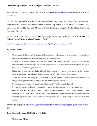 green mining market size analysis forecasts
