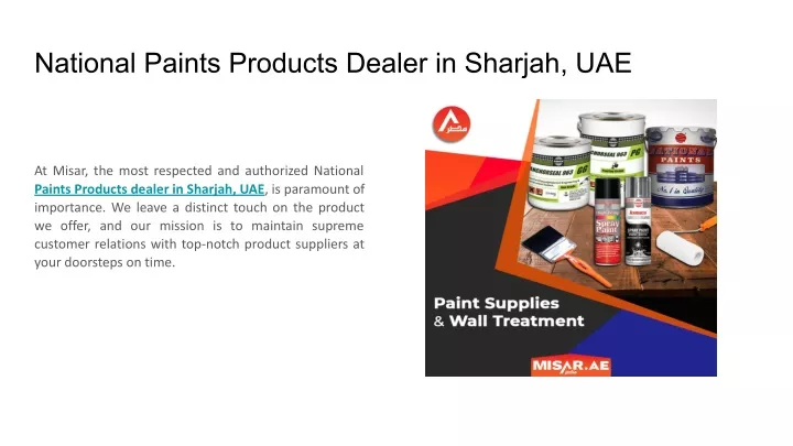 national paints products dealer in sharjah uae