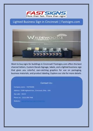 lighted business sign in cincinnati fastsigns com