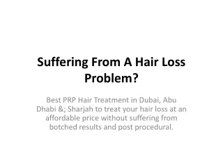 suffering from a hair loss problem