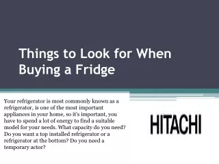 things to look for when buying a fridge