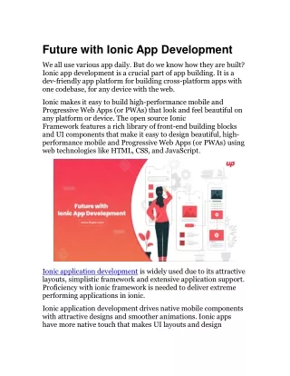 Future with Ionic App Development