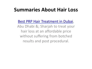 summaries about hair loss