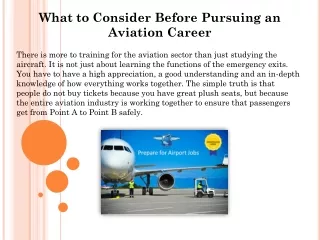 What to Consider Before Pursuing an Aviation Career
