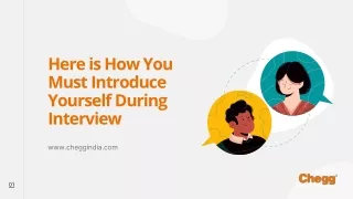 here is how you must introduce yourself during