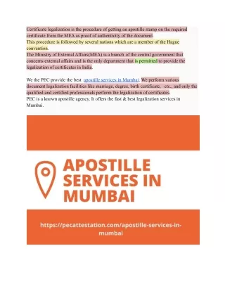 apostille services in Mumbai