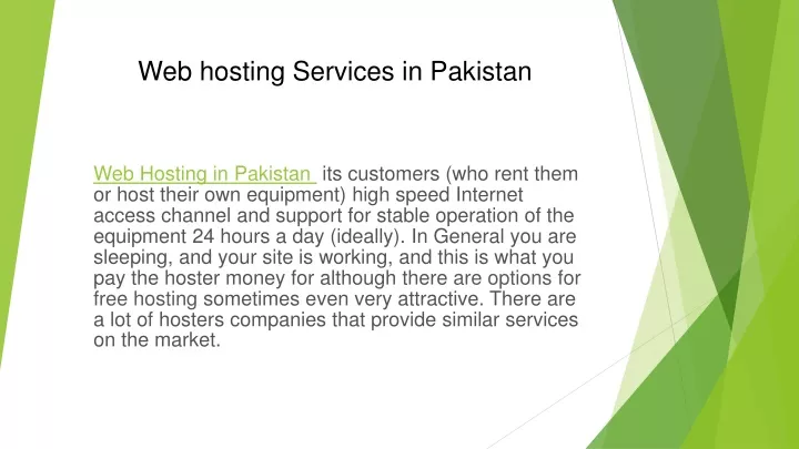 web hosting services in pakistan