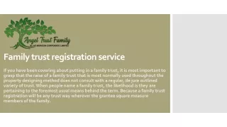 Family trust registration service