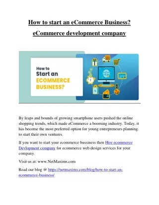 How to start an eCommerce Business?ecommerce development company