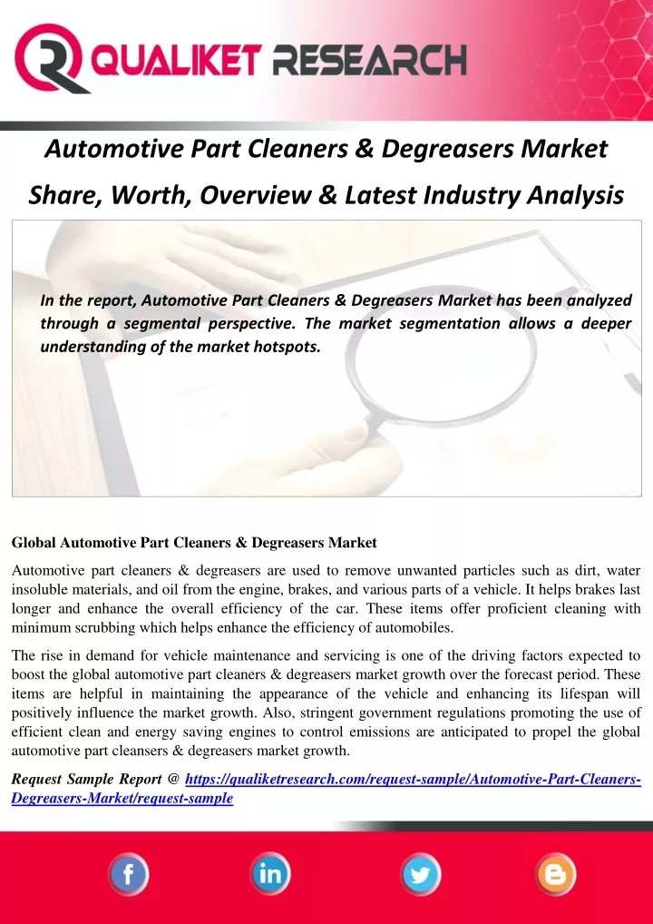 automotive part cleaners degreasers market